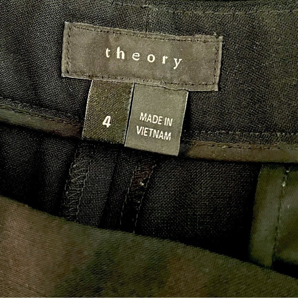 THEORY Rosel S Wool Tailored Black Pants Size 4 - Picture 7 of 8